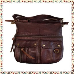 Fossil Morgan Zip Top Leather Crossbody Bag